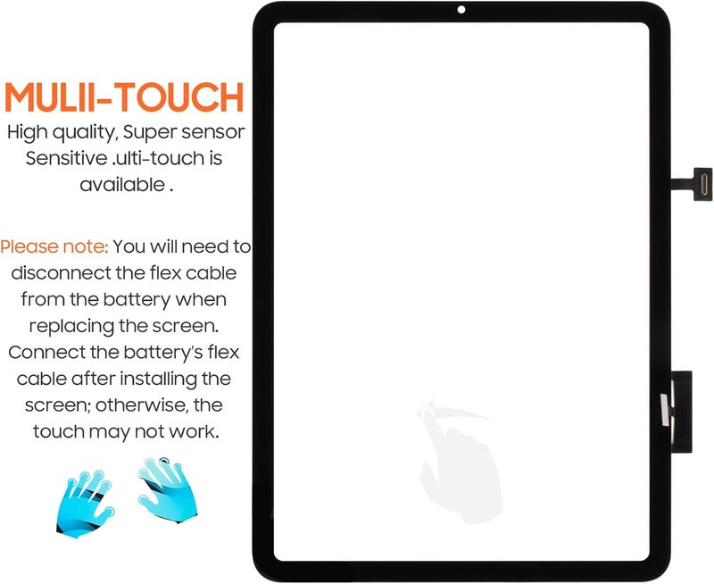 THIRDPOLE for iPad Air 4 Touch Screen Replacement,for iPad Air 2020 4th Gen A2316 A2324 A2072 A2325 10.9“ Touch Screen Panel Digitizer Screen Replacement Full Assembly Repair Kits - Image 5